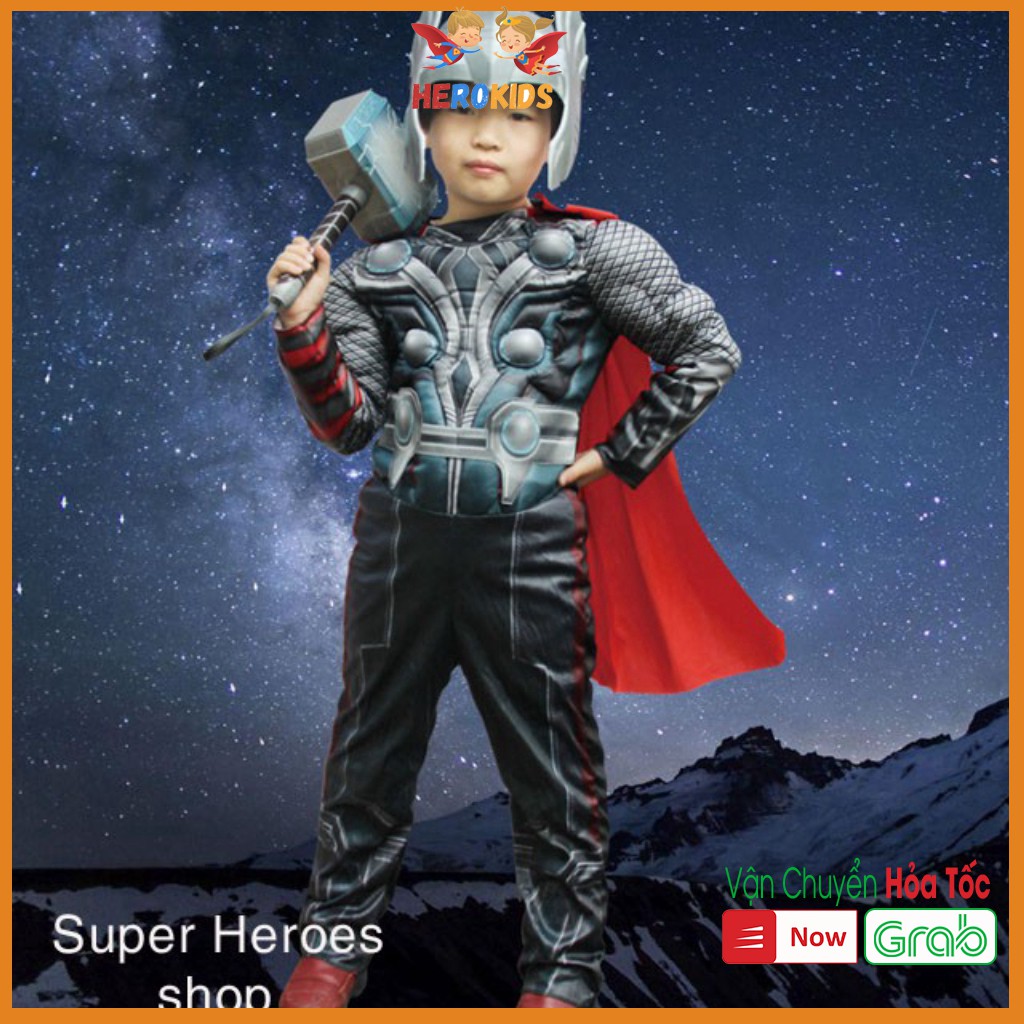 Đồ siêu nhân kèm mặt nạ siêu nhân THOR Herokids