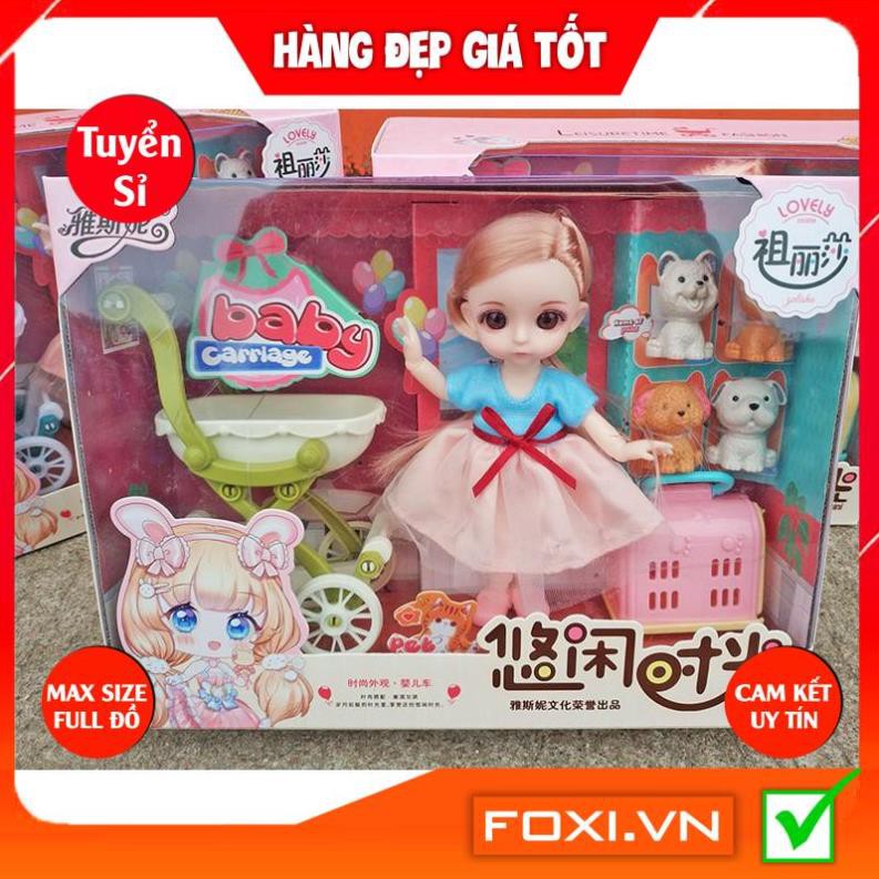 [MÃ HOÀN XU 5-8%] BúpBê công chúa 3D chibi-Dreamy giao ngẫu nhiên kèm phụ kiện váy dạ hội-thú cưng-xe đẩy-Đồ chơi bé gái