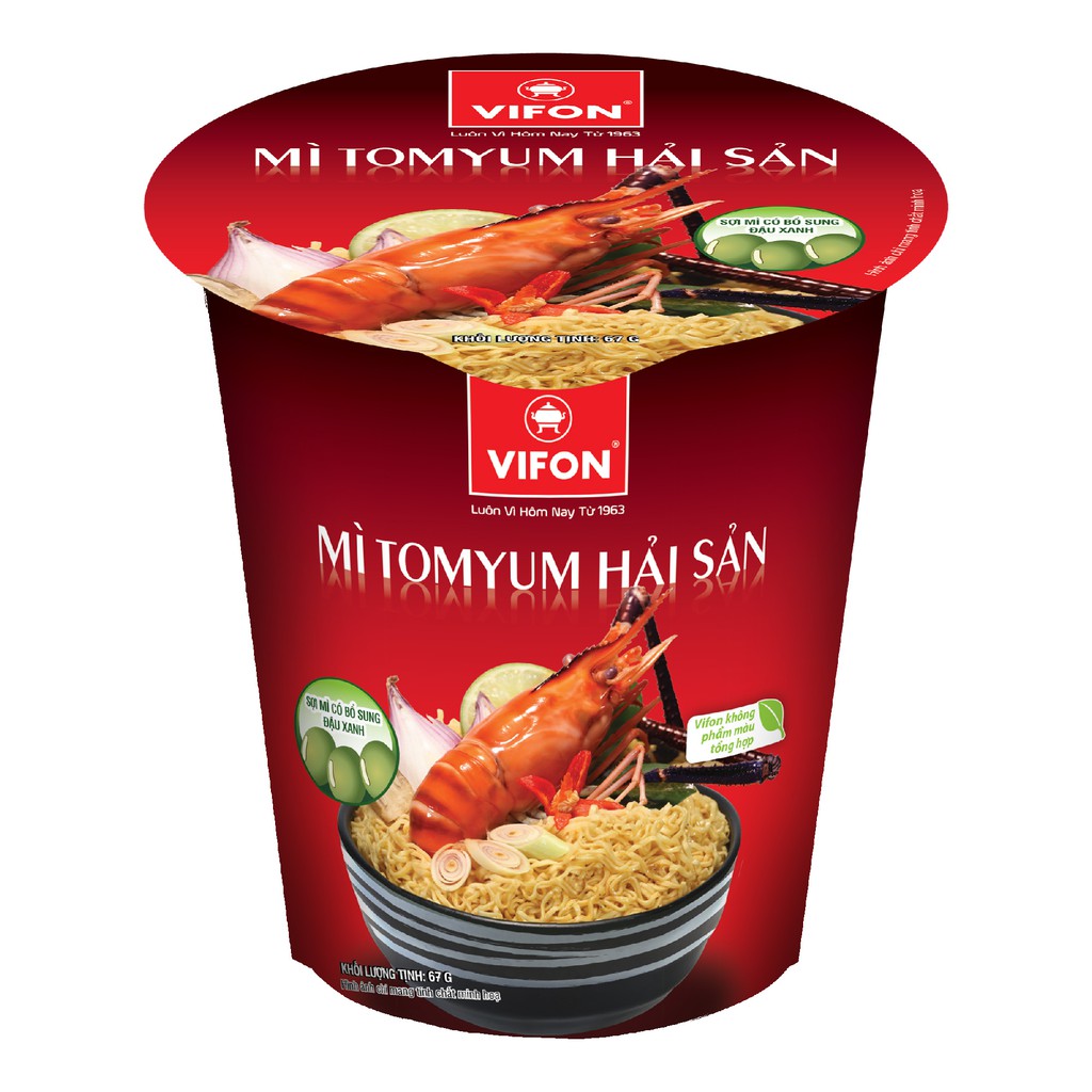 Thùng 24 Ly Mì Topping Tomyum Hải Sản VIFON 67g/Ly