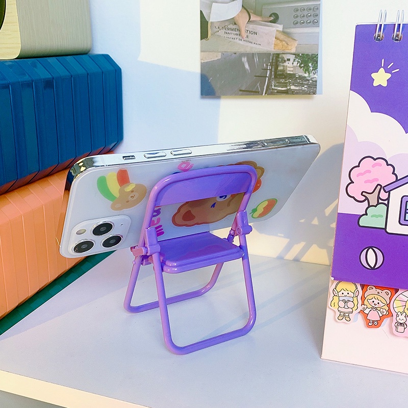 Giá đỡ điện thoại mini có thể gấp gọn thiết kế dễ thương sáng tạo Ghế gấp hình dạng điện thoại di động đứng