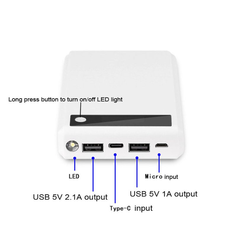 Hộp sạc 6 pin dự phòng 18650 hai cổng USB tiện dụng cho điện thoại / máy tính bảng