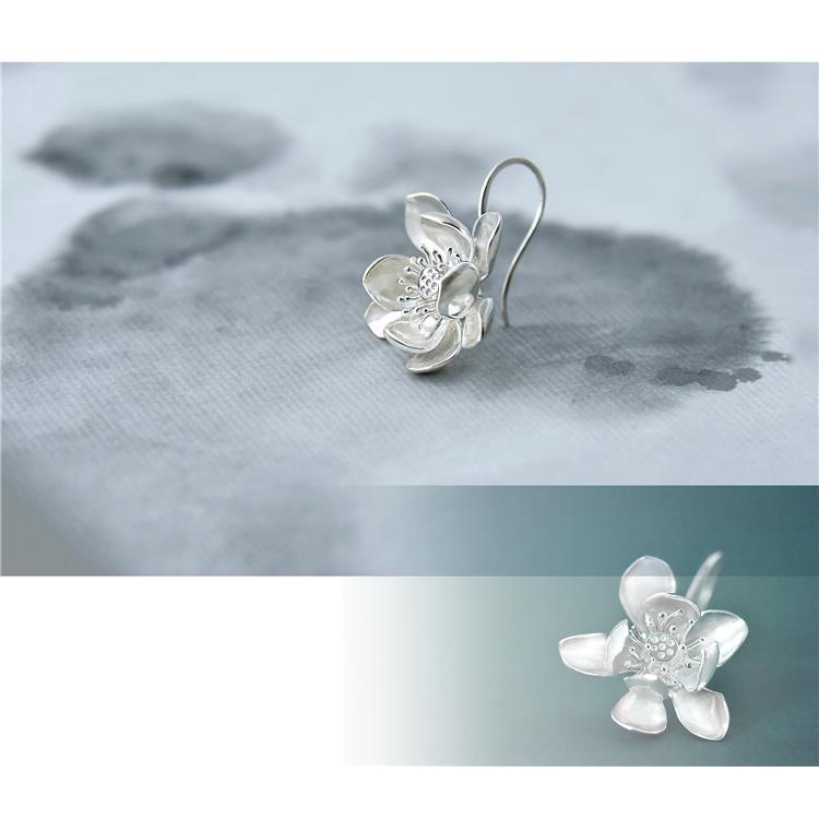 Miyan Bông Tai Mạ Bạc 925 Hình Hoa Sen handmade Xinh Xắn Thời Trang