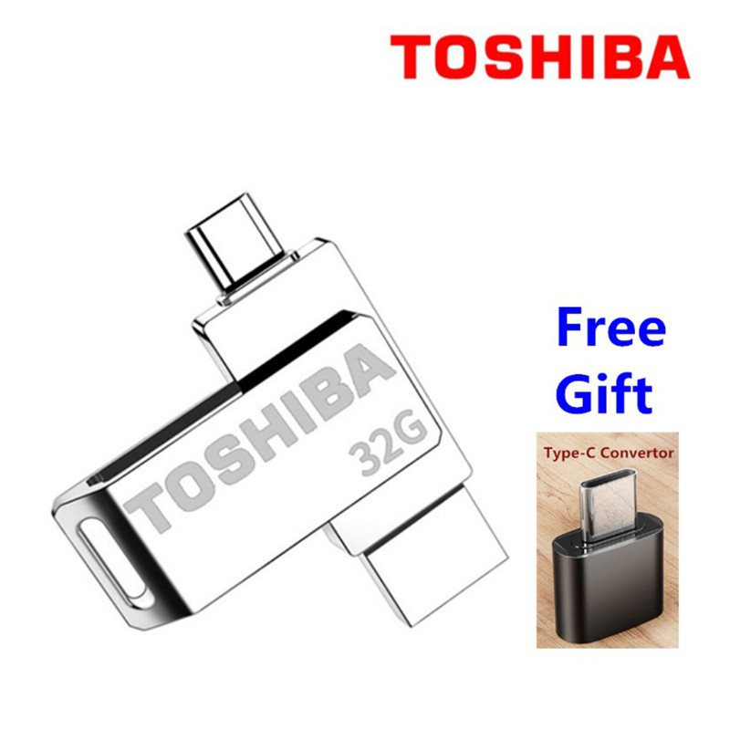 btsg USB Stick Flash Memory Drive High Speed 32GB OTG 2 in 1 Metal Storage