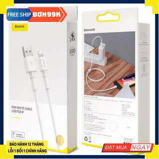 Cáp sạc nhanh, siêu bền Mini White dùng cho Smartphone/ Tablet (Type C/ Lightning/ Micro Hàng Chính Hãng Baseus