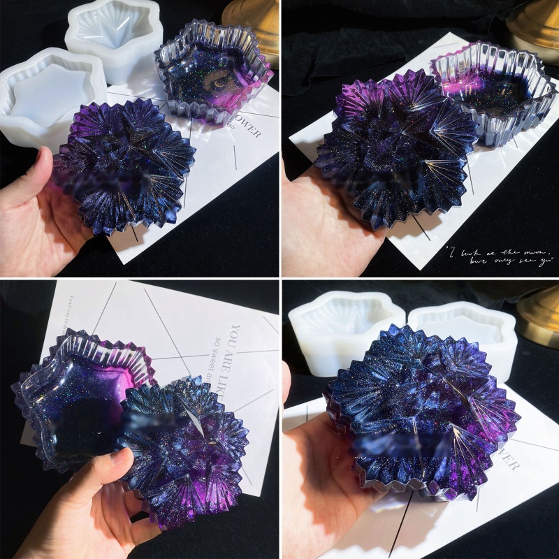 Arin Khuôn Nhựa Resin Làm Hộp Đựng Đồ Epoxy Hình Ngôi Sao Năm Cánh Vintage Sắp Xếp Gọn Gàng DIY