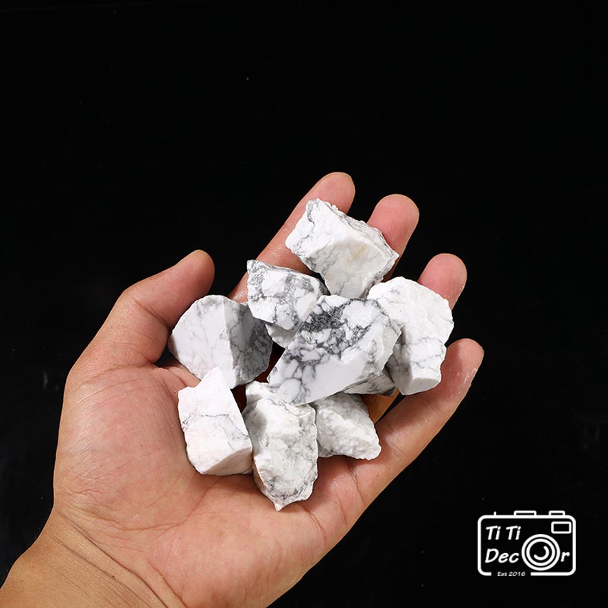 Set 6 Viên Đá Crystal Marble TiTi Decor, Rose Quartz, Clear Quartz, Đá Thạch Anh Hồng, Trắng Phong Thủy, Trang Trí