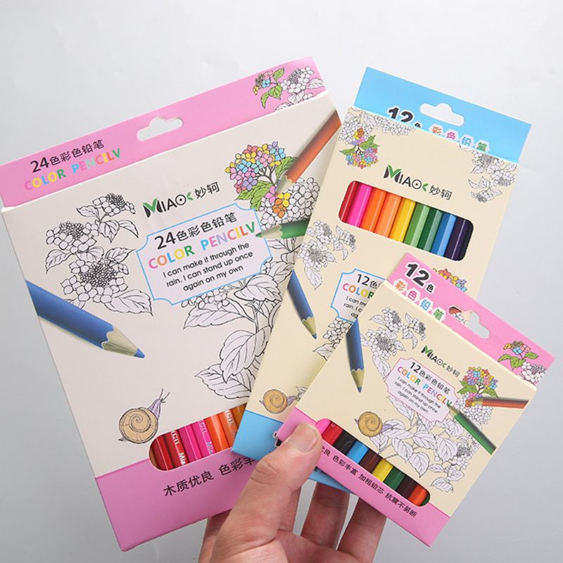 Hộp 12 / 24 Bút Chì Màu Gỗ Tự Nhiên