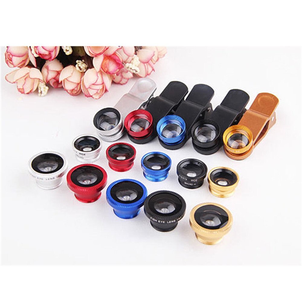 Bộ Ống Kính Máy Ảnh 4 Trong 1 + 2 Ống Kính Fisheye + Macro + Macro 0.67x Cho Iphone 6 Samsung Htc Cl-85-2X