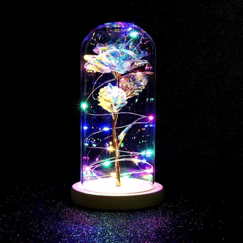 Hoa hồng hologram đựng lọ thuỷ tinh | BigBuy360 - bigbuy360.vn