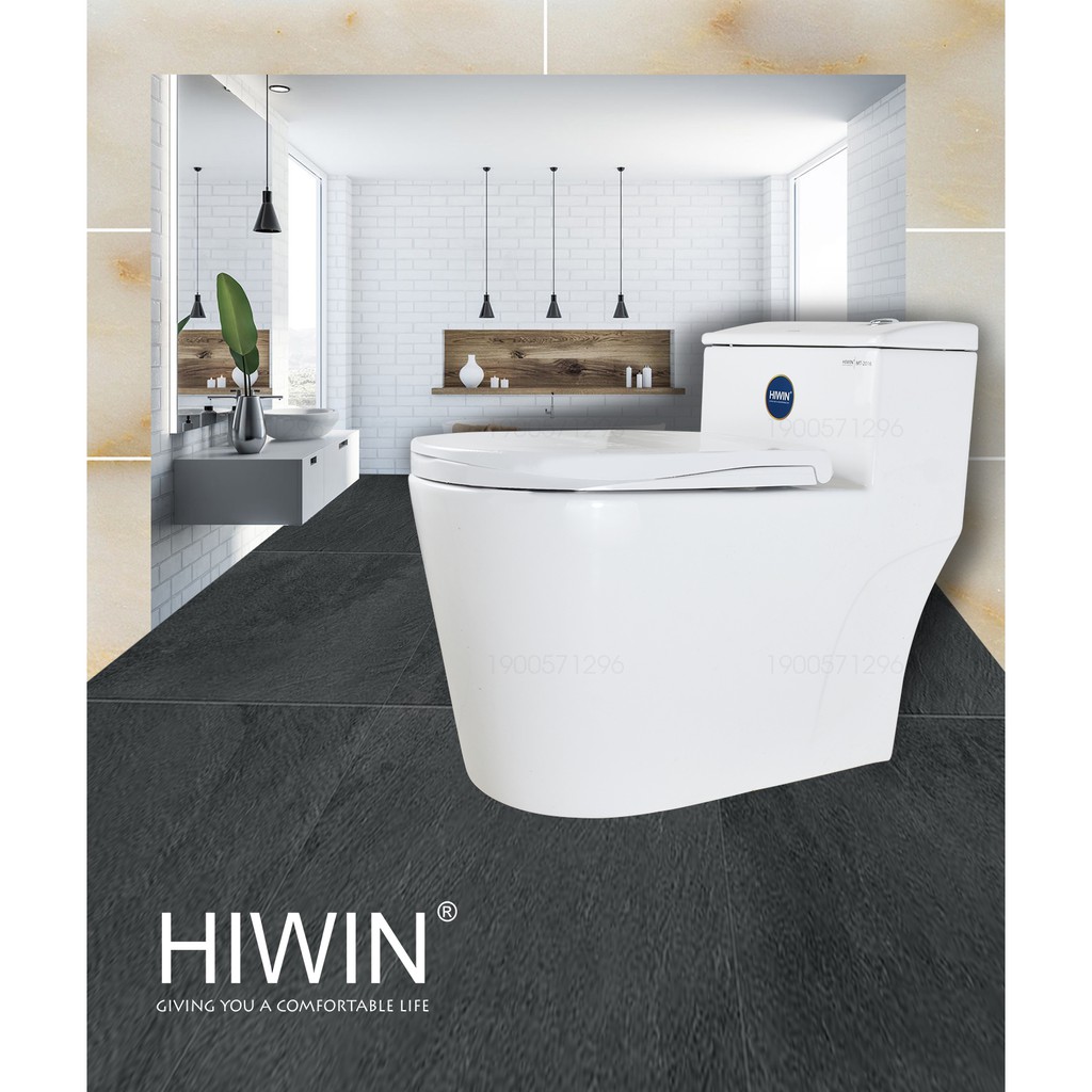 Bồn cầu sứ tráng men chống bám bẩn cao cấp siêu tiết kiệm nước Hiwin MT-2016 (710*395*610mm)