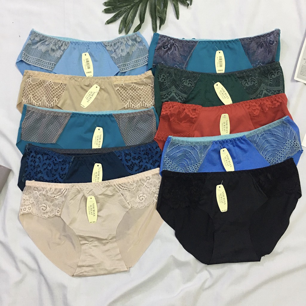 Quần lót nữ cạp chun phối ren nhiều màu Bingshop