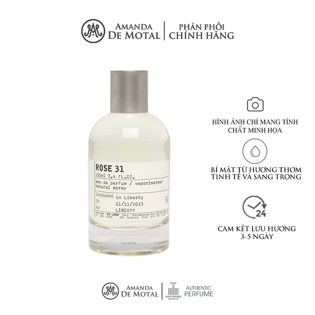 Tinh Dầu Nước Hoa Amanda Le Labo Rose 31 1.5ml - 12ml, Thanh lịch , Bí ẩn , Thu hút