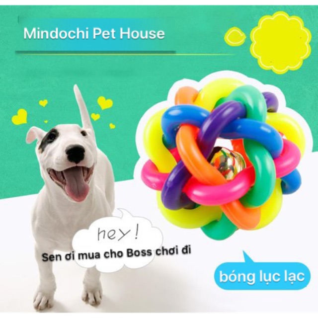 [Mã PET50K giảm Giảm 10% - Tối đa 50K đơn từ 250K] Đồ Chơi Bóng Lục Lạc Bảy Màu Có Chuông Cho Chó Mèo Giá Rẻ