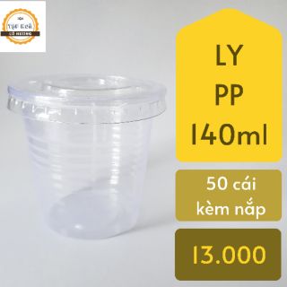 Set 50 ly nhựa PP 140ml kèm nắp