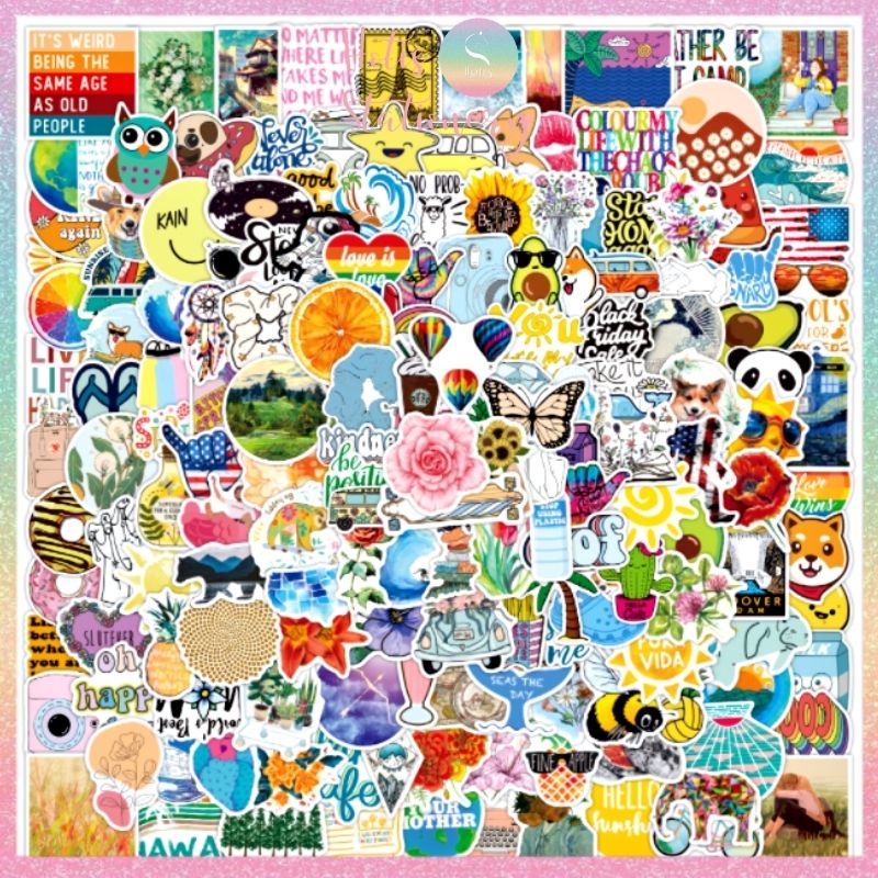 [HOTIS] [TÁCH SET] Set 200 STICKER INSTAGRAM cỡ lớn, nhãn dán cán màng PVC không thấm nước, dán được nhiều lần SK030