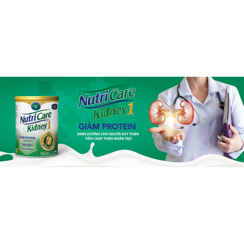 Sữa bột Nutricare Kidney 1 - dinh dưỡng cho người suy thận, tiền chạy thận nhân tạo (900g)