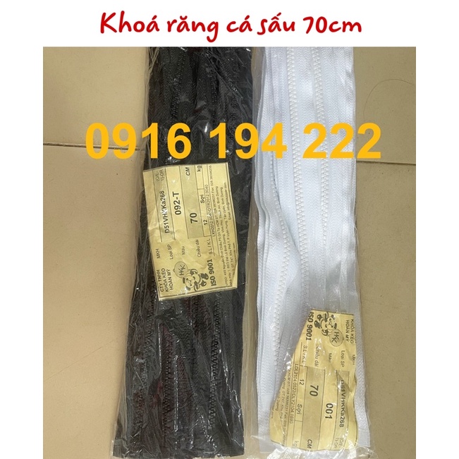 Khoá áo răng cá sấu dài 70cm-phụ liệu may mặc