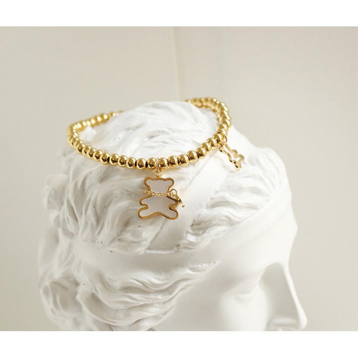 Lắc tay nữ titan kiểu bi + con gấu siêu cute - Đem lại đẳng cấp sang trọng quý phái cho người đeo