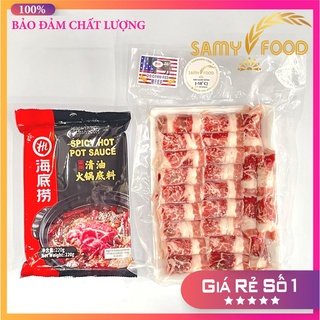 Bò ba chỉ 500g + cốt lẩu bò tái cay haidilao thượng hạng