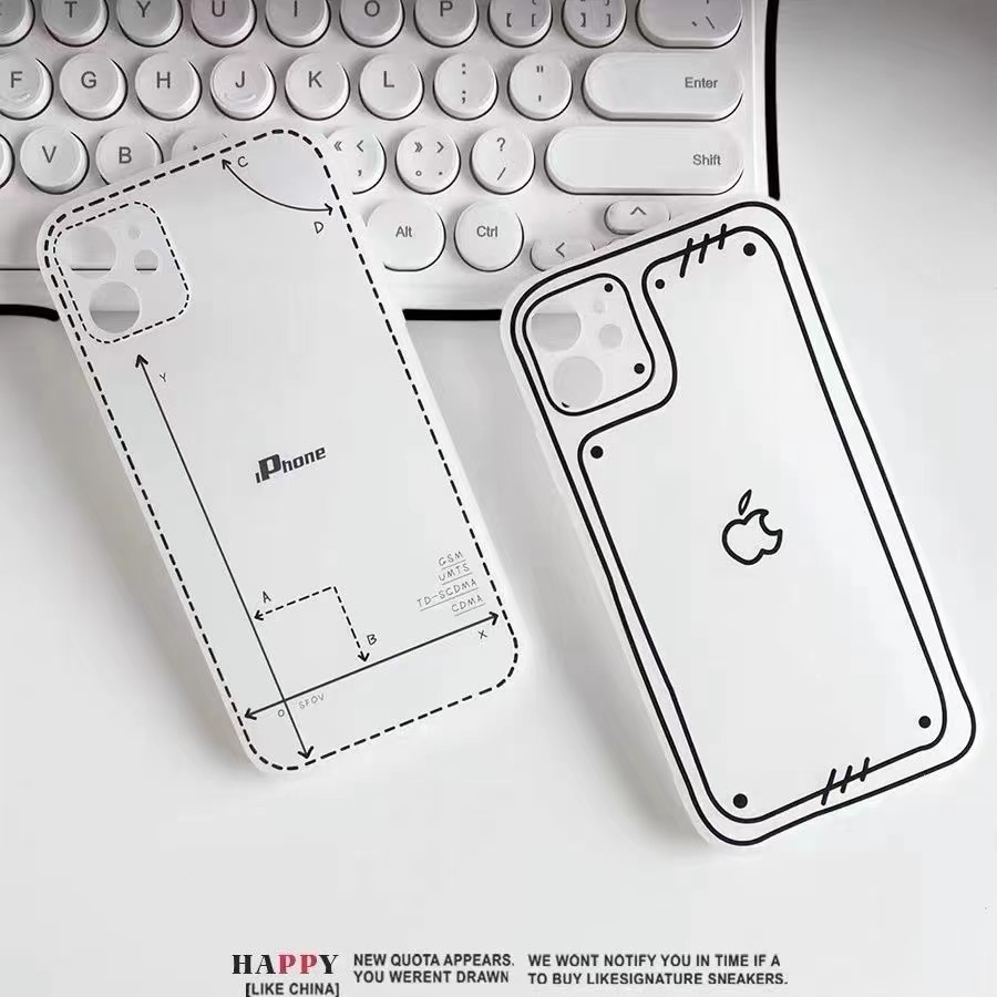 Ốp Điện Thoại Silicon Hai Chiều Màu Trắng Đen Cho iPhone14 pro max Apple 13 12 11 / 7 / 8p / xs
