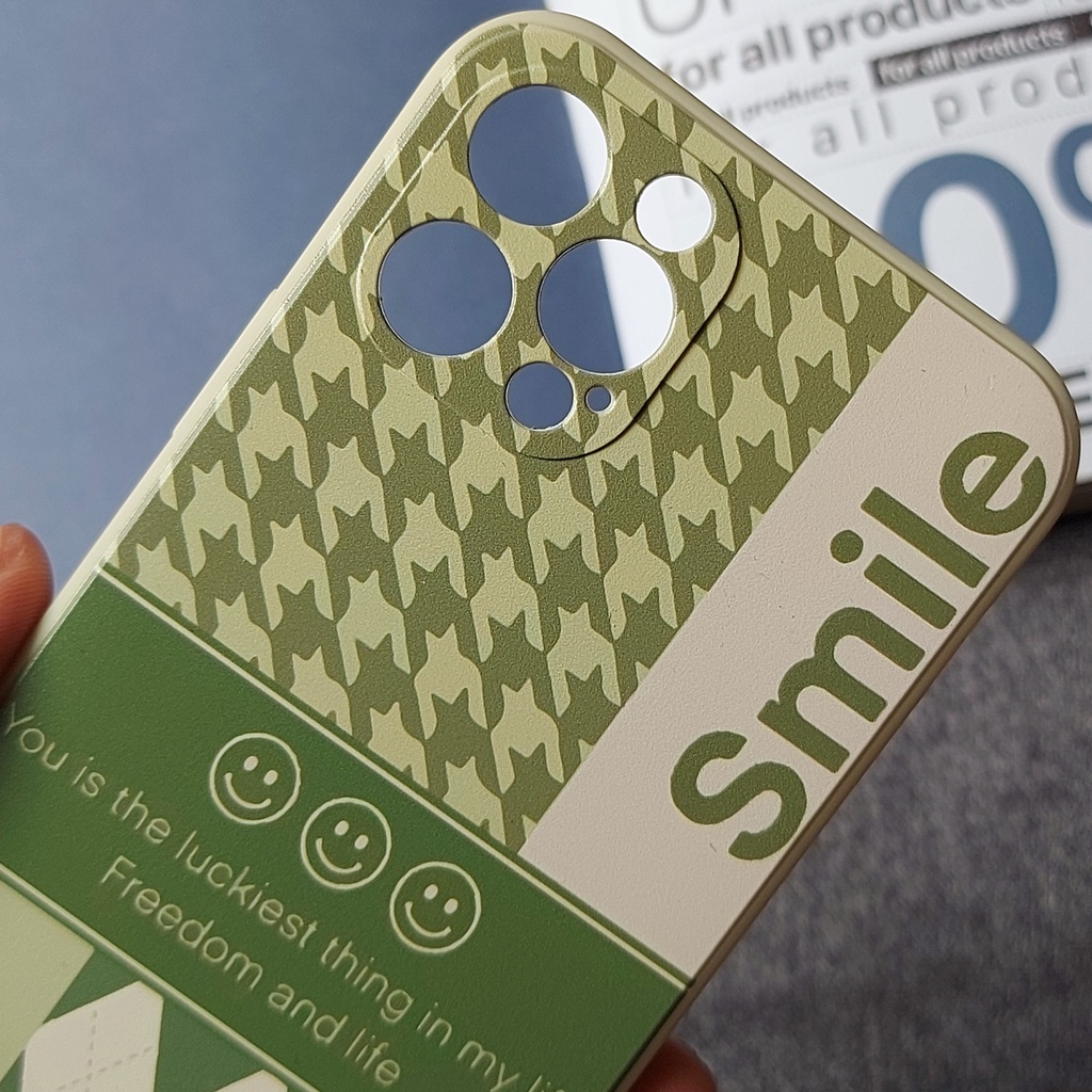Ốp lưng Iphone viền vuông smaile xanh lá cây 7plus/8/8plus/x/xr/xs/11/12/13/pro/max/plus/promax - Tomax Case