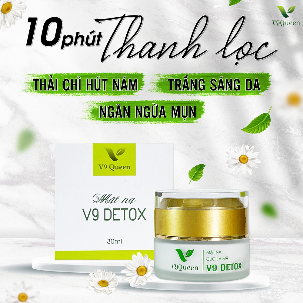 Mặt nạ thải độc V9Queen, dưỡng ẩm làm sáng da ngăn ngừa thâm nám tàn nhang V9 Detox 30ml