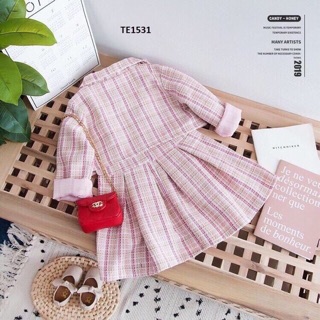 Set váy dạ hoa 2 chi tiết bé gái