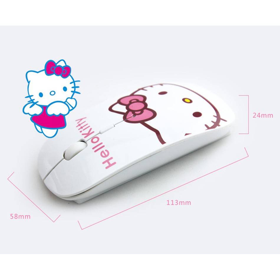 Chuột Không Dây Hình Hello Kitty Dễ Thương 2.4g