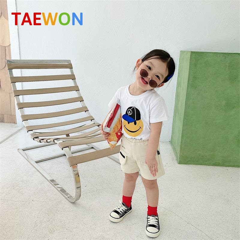 Áo cộc tay bé trai bé gái Hàn Quốc xuất khẩu chất cotton mùa hè trẻ em từ 1 đến 6 tuổi Taewon Kids AT020