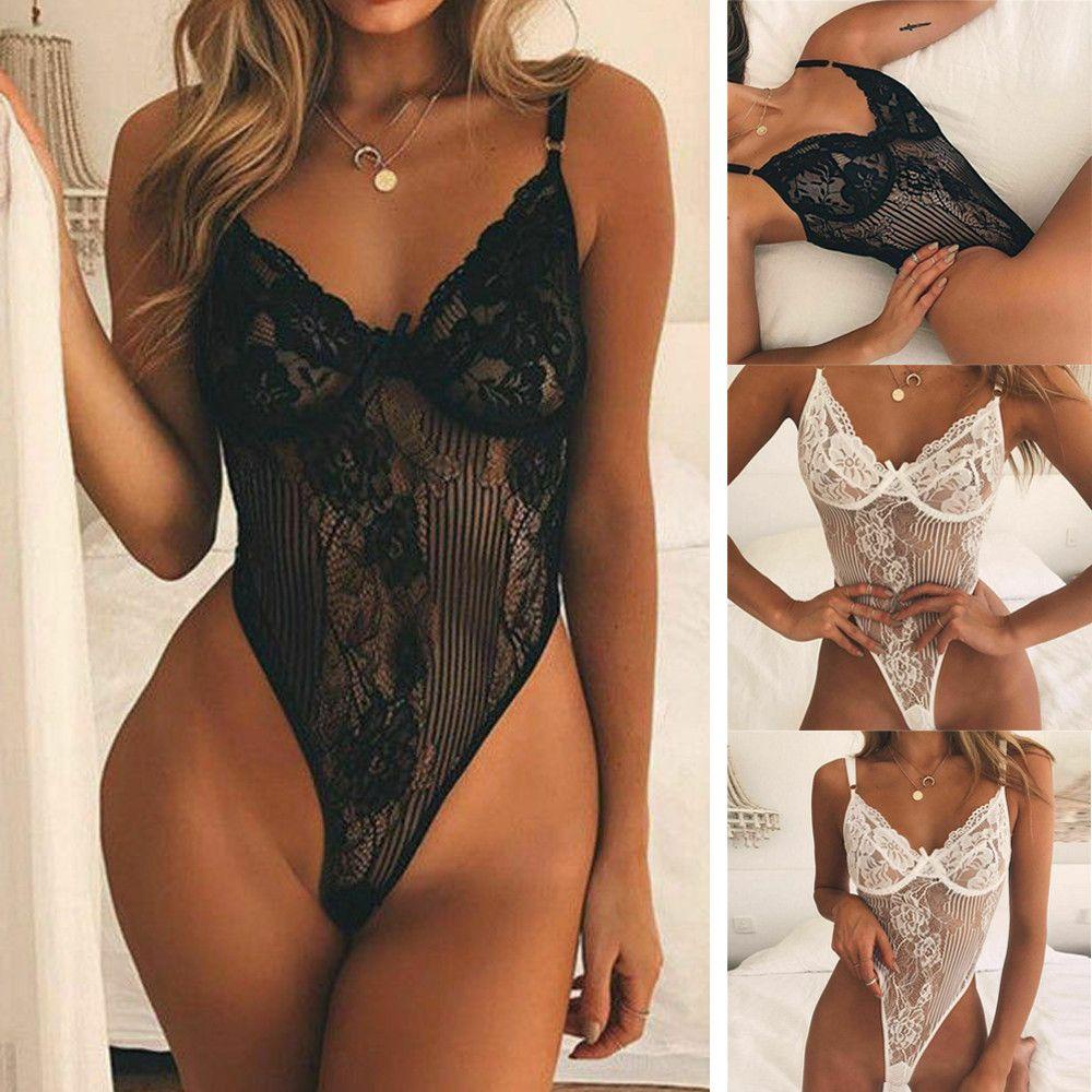 Bộ Đồ Lót Liền Thân Cổ Chữ V Phối Ren Quyến Rũ Thời Trang Dành Cho Nữ