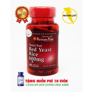 Viên uống giảm cholesterol tinh chất men gạo đỏ Puritan's Pride Red Yeast Rice 60 viên