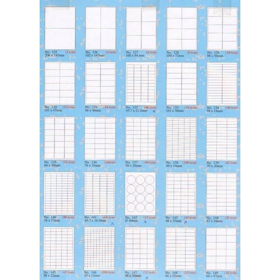 Giấy tomy a4 65 tem 38x 21mm mẫu 145