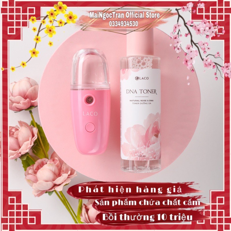 Toner dna cá hồi DNA TONER LACO cân bằng ph, cấp ẩm cho da, tặng kèm máy phun sương nano 150ml