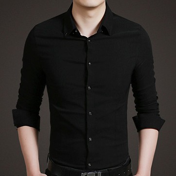 Áo Sơ Mi Tay Dài Trơn Unisex Cho Nam Vải Lụa Hàn Đẹp Và Thoáng Mát | BigBuy360 - bigbuy360.vn