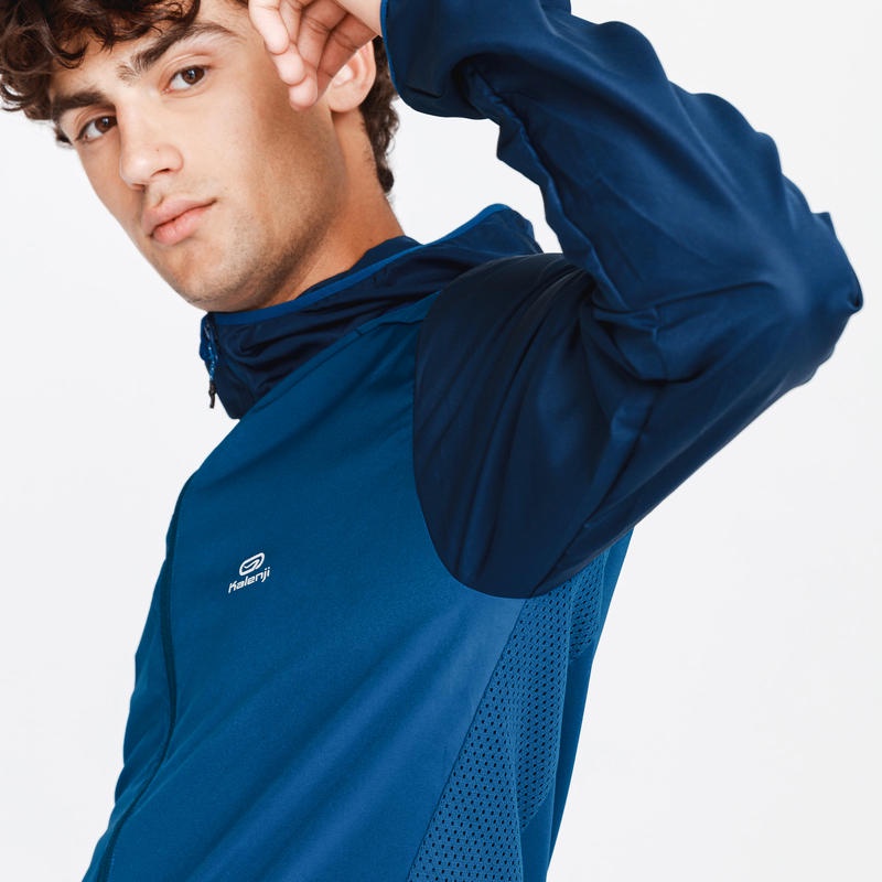 Áo khoác chạy bộ chống gió Decathlon run wind cho nam xanh dương size M