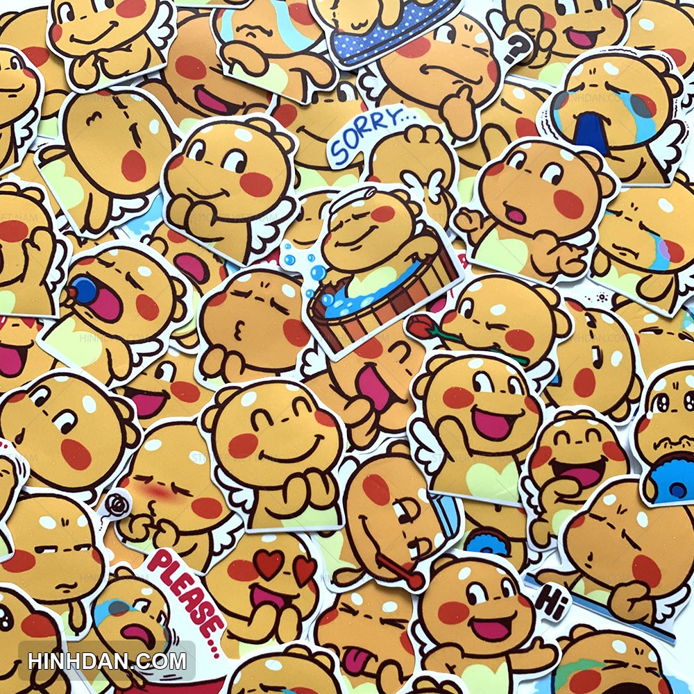 50 sticker ong vàng chống nước dán nón bảo hiểm, dán xe, dán laptop, dán đàn guitar