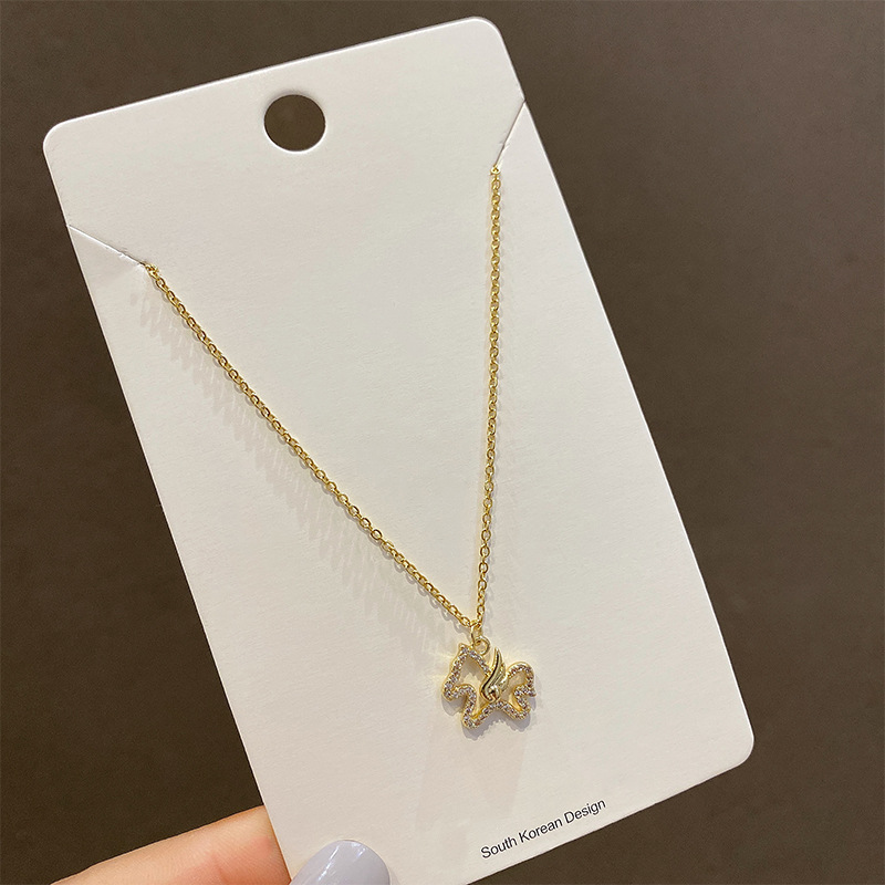 Women's Korean-Style Titanium Steel Necklace Niche Design Clavicle Simple All-Match Pearl Pendant