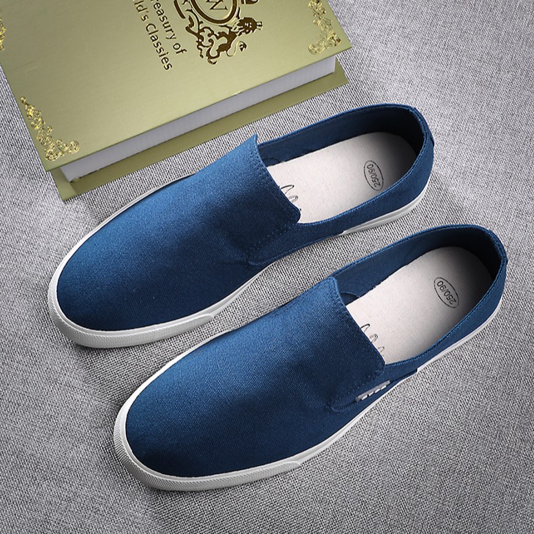 Slip on nam - Giày lười vải nam cao cấp thương hiệu 3768 - Vải thô 4 màu (đen), (khaki), (Xanh), (Đỏ) - Mã SP 616