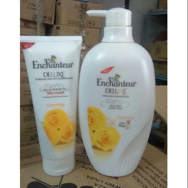 Combo_ Tắm Enchanteur 650g vàng+ Xả Enchanteur 180g.