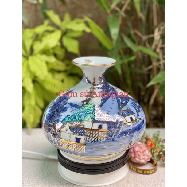 BÌNH HÚT LỘC MEN LAM VẼ TAY H18, D21