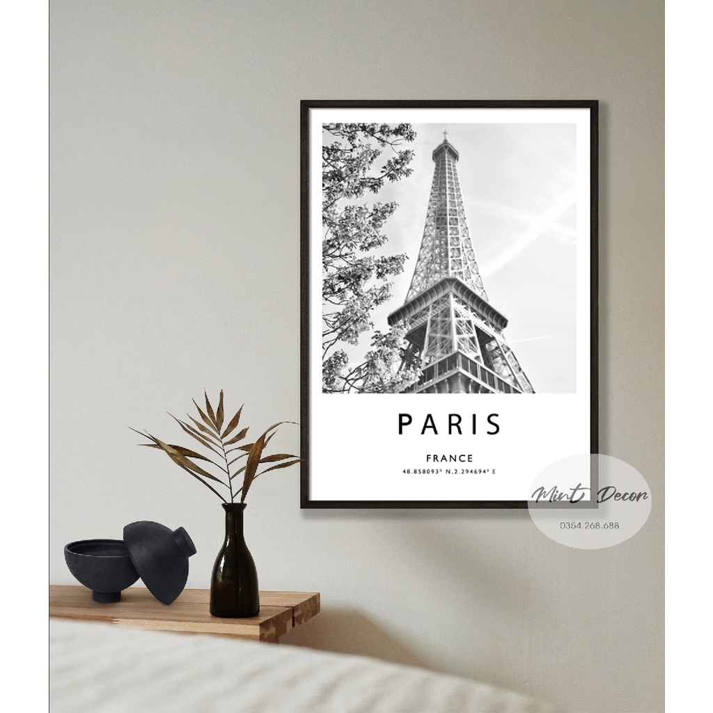 Tranh Treo Tường Thành Phố Nổi Tiếng Paris London New York - Tranh Canvas Trang Trí Nhà, Cửa Hàng, Homestay