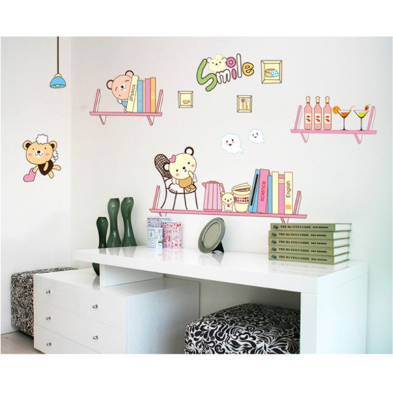 Decal trang trí  Những chú gấu smile đáng yêu