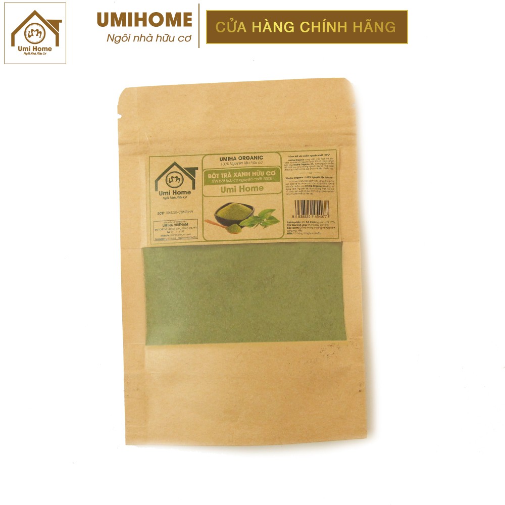 Bột Trà Xanh hữu cơ UMIHOME nguyên chất | Green tea powder 100% Organic | BigBuy360 - bigbuy360.vn