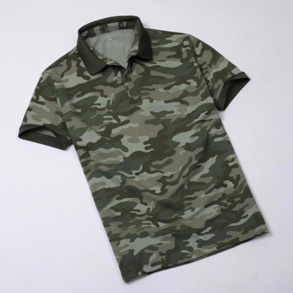 Xả Sale [Mua 2 giảm 20%] Áo polo nam camo rằn ri màu xanh rêu và xám lính cực chất Basis APL87 . ^ - Zx1