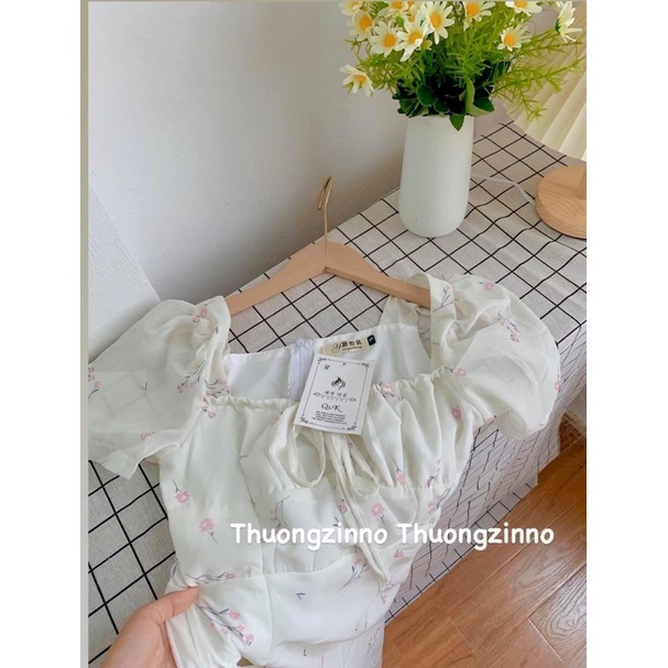 [Ảnh thật/Video]Đầm hoa thiếu nữ quyến rũ có xẻ vạt Váy hoa nhí ulzzang