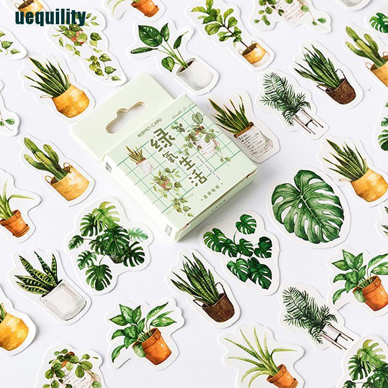 [uequility] 45pcs green leaves tree life plants DIY Diary Craft Stickers Scrapbooking decor