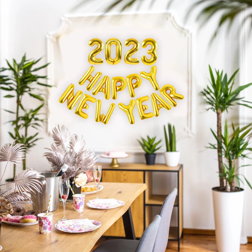 Bong Bóng Hình Số Năm Mới 2023 Trang Trí Tiệc