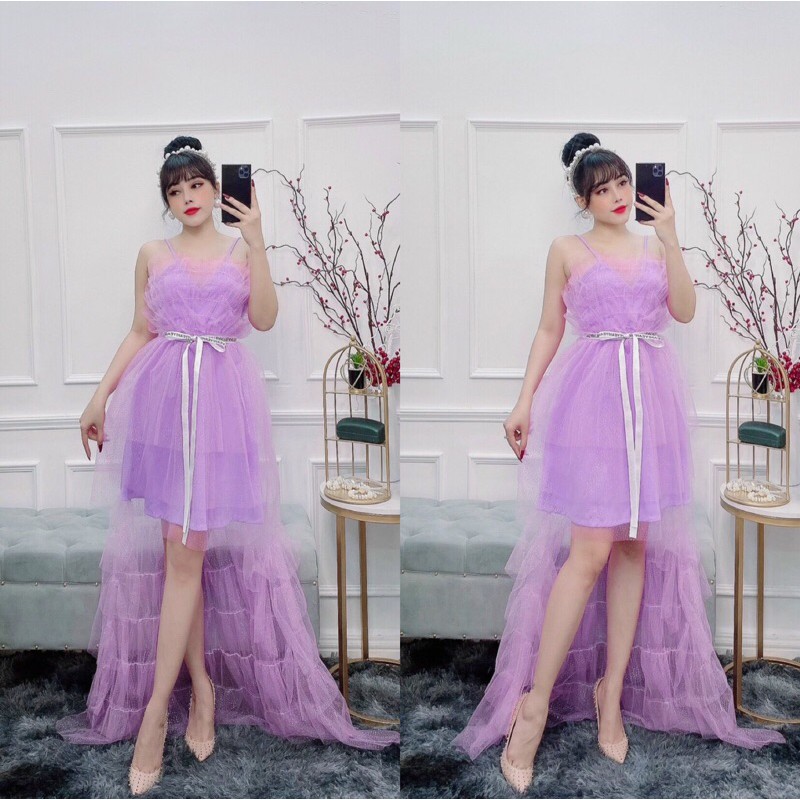 ĐẦM KIM TUYẾN ĐUÔI TÔM NHÚNG TẦNG ( ẢNH THẬT 1000% )