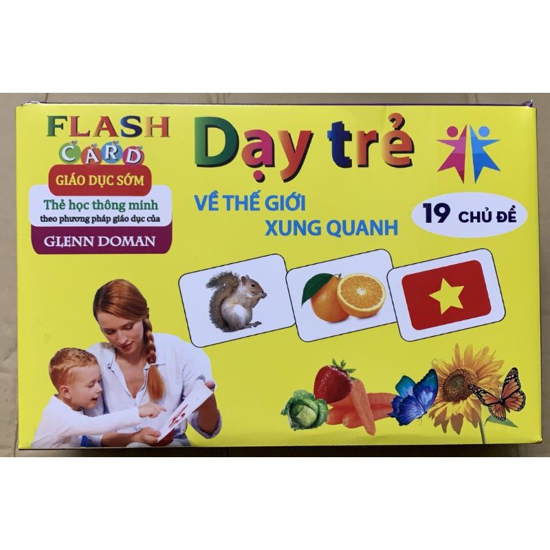 Thẻ Học Thông Minh 19 Chủ Đề loại to song ngữ tiếng Anh loại chuẩn Glenn Doman Flashcard Loại To