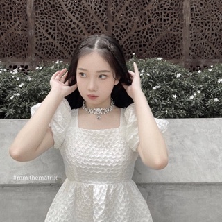 Áo váy xốp tay bồng lưng nơ - Jennie dress kèm ảnh thật